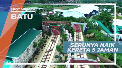 Mencoba Wahana Kereta 6 Jaman di Dino Park Kota Batu
