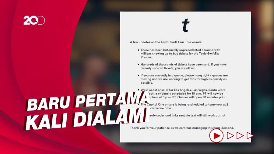 Server Situs Tiket Konser Terbesar Jebol Usai Diserbu Fans Taylor Swift
