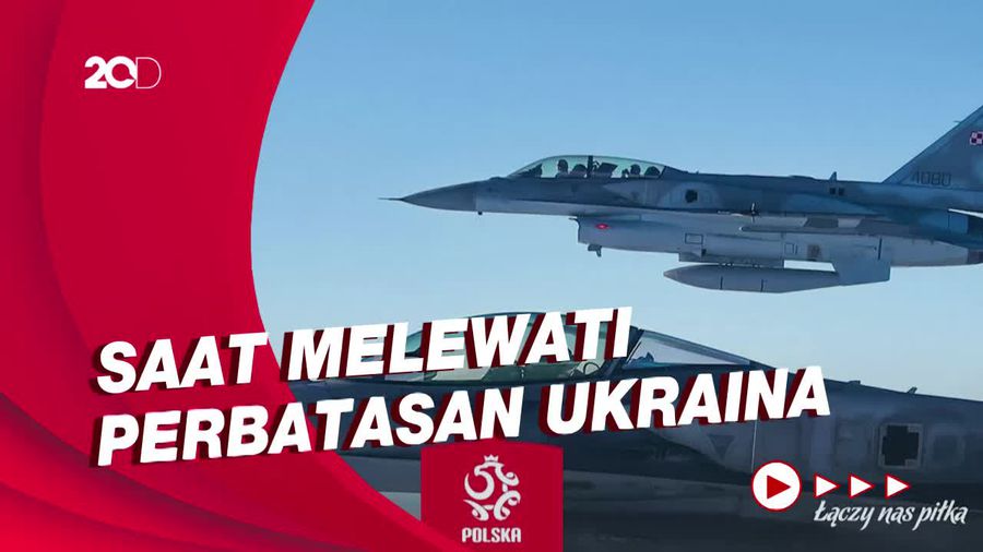 Timnas Polandia Terbang ke Qatar Dikawal Jet Tempur