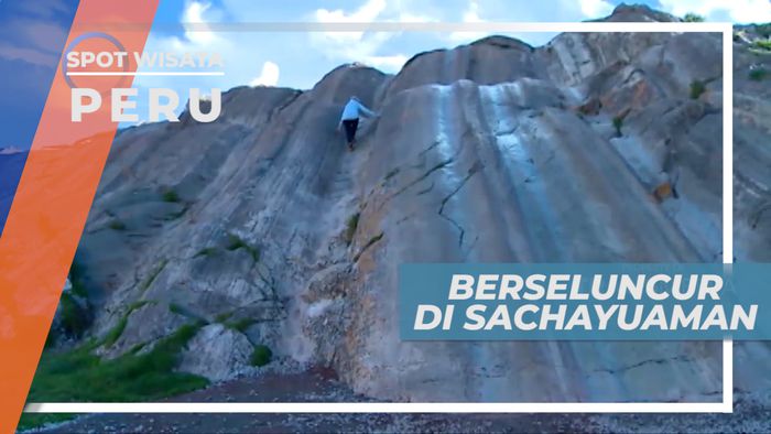 Sensasi Seru Bermain Perosotan di Atas Batu Sachayuaman, Peru