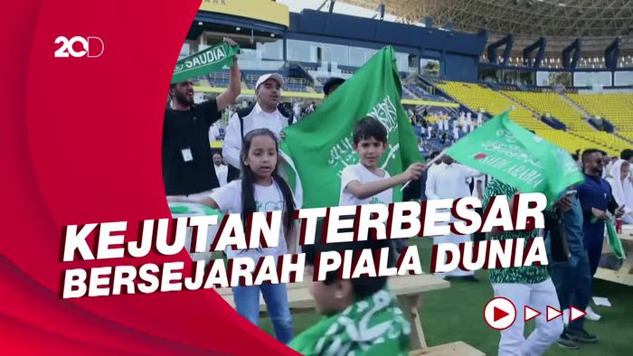Sukacita Warga Saudi Rayakan Kemenangan Atas Argentina
