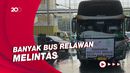 Penampakan Jalan Gatot Subroto Tersendat Usai Relawan Jokowi Bubar