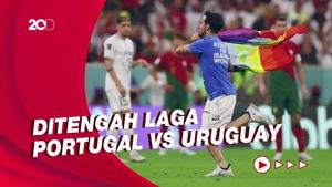 Momen Pria Bawa-bawa Bendera Pelangi Masuk Lapangan Piala Dunia 2022