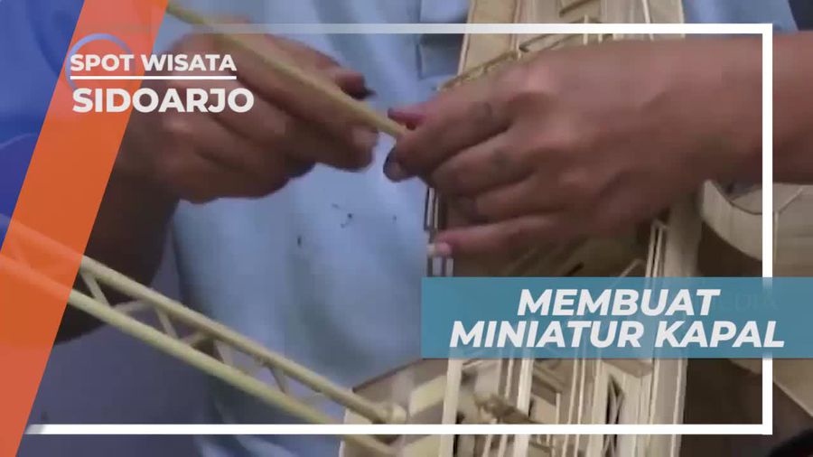 Miniatur Kapal Cantik Berbahan Dasar Bambu, Sidoarjo