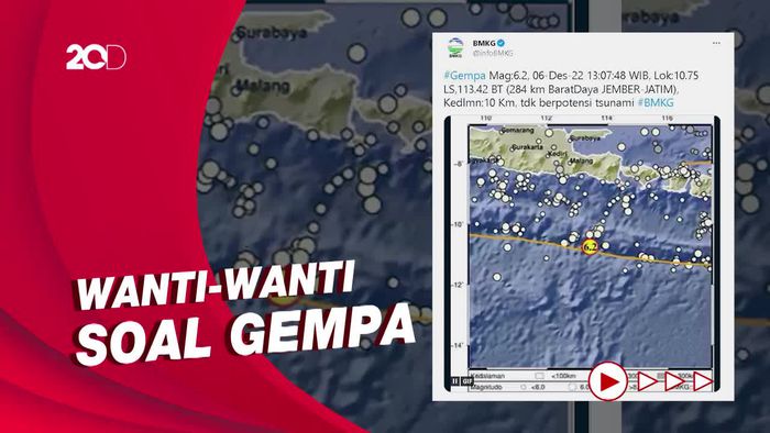 BMKG Minta Waspadai Gempa Jember, Berpotensi Picu Tsunami