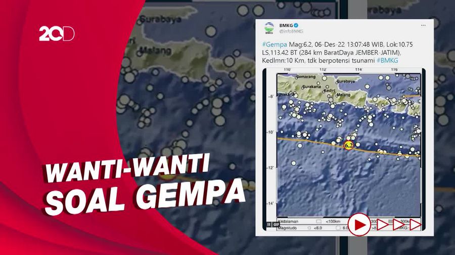 BMKG Minta Waspadai Gempa Jember, Berpotensi Picu Tsunami