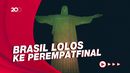 Brasil Libas Korea, Patung Kristus Rio de Janeiro Berubah Hijau Kuning