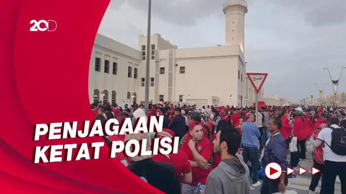 Suasana Jelang Portugal vs Maroko di Al Thumama Stadium