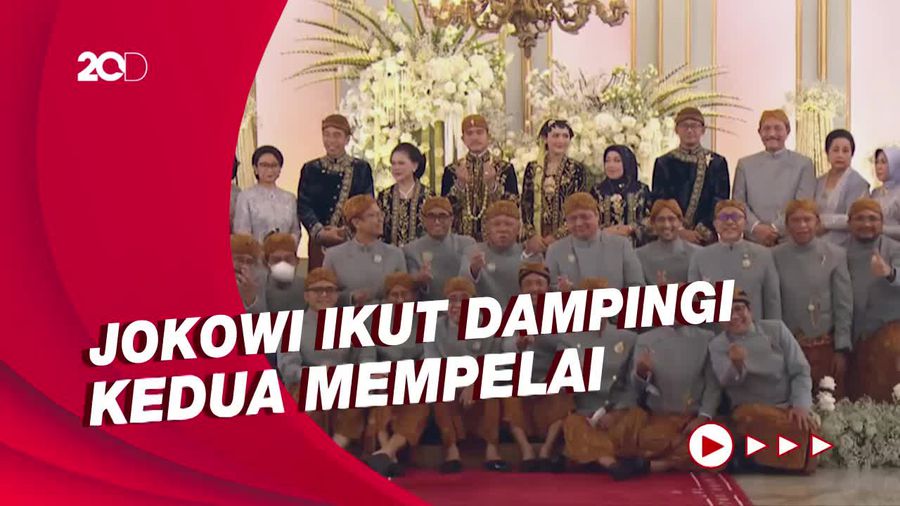 Kompak Pakai Baju Senada, Para Menteri Jokowi Foto Bareng Kaesang-Erina