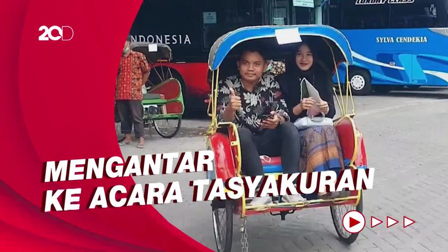 Senangnya Penarik Becak Jadi Pengantar Tamu Acara Kaesang-Erina