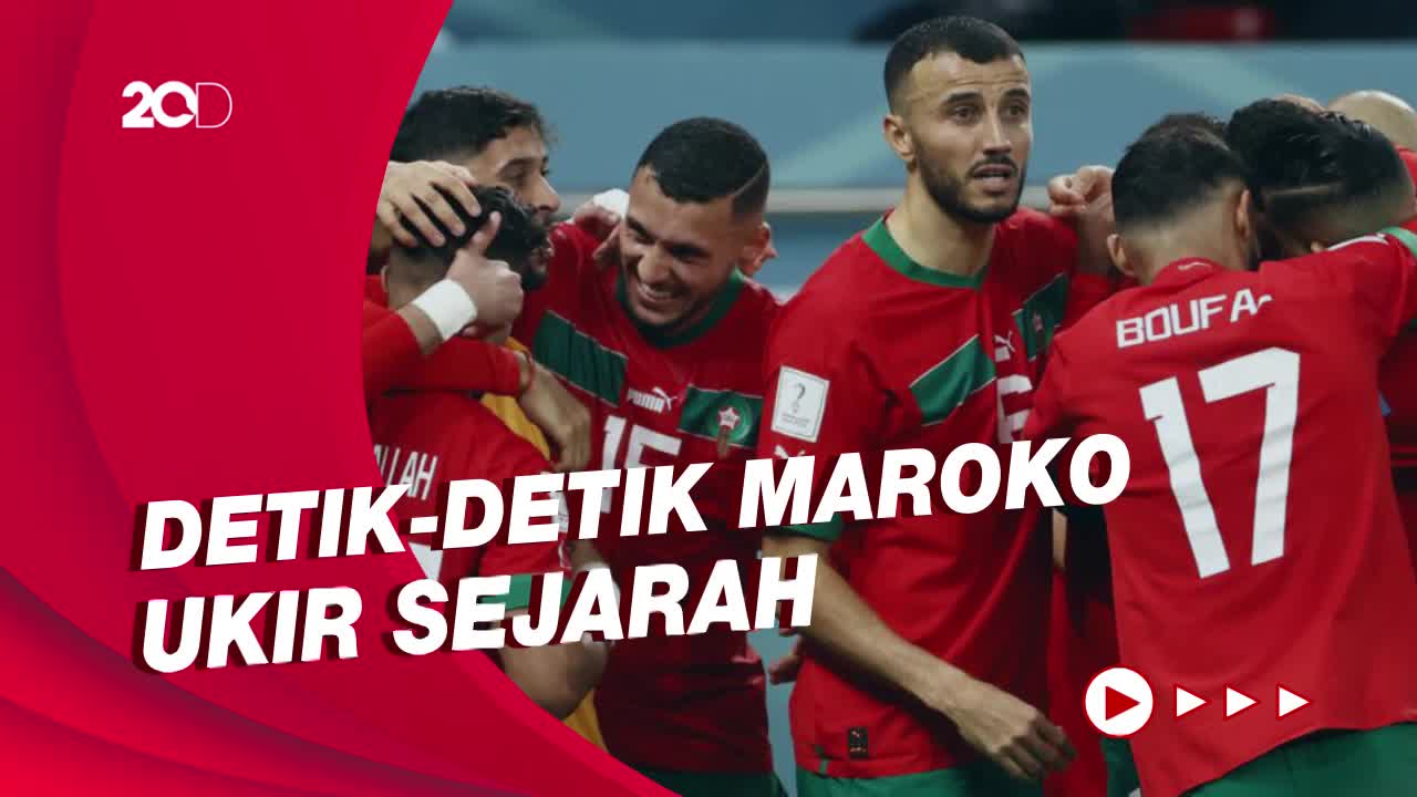 Momen Suporter Rayakan Kemenangan Maroko atas Portugal