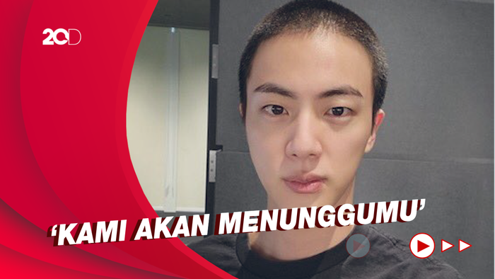Potret Jin BTS yang Siap Wamil dengan Rambut Plontos