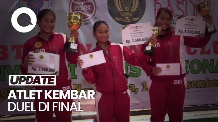  Atlet Kembar PORBIN Juarai Nomor Tunggal Putri Turnamen Tenis Nasional 