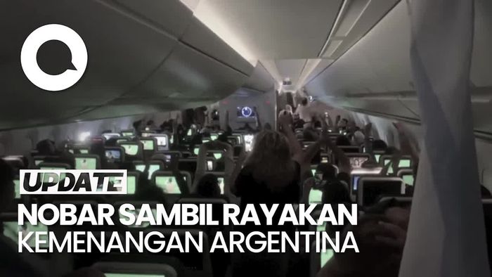 Euforia Kemenangan Argentina dari Dalam Pesawat