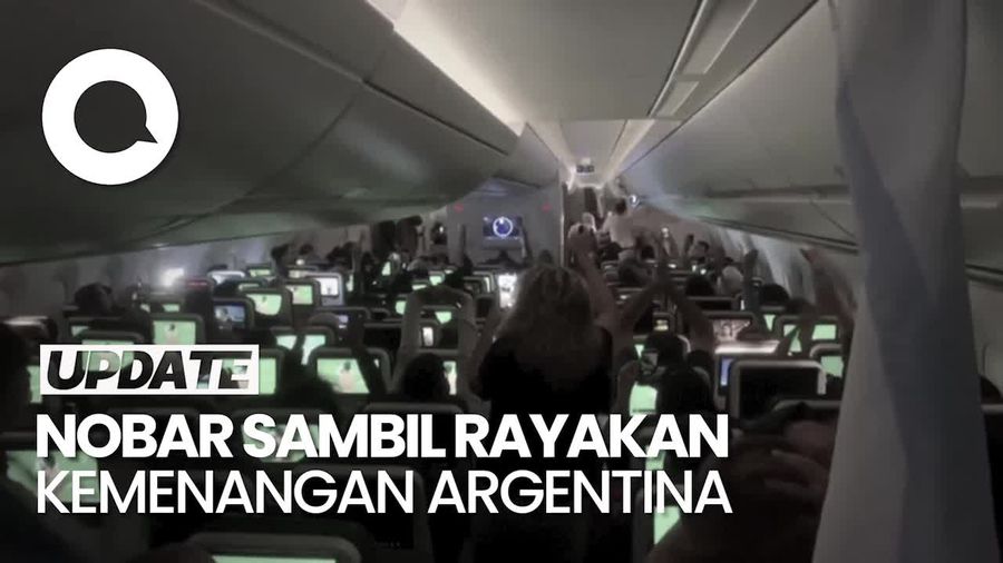 Euforia Kemenangan Argentina dari Dalam Pesawat