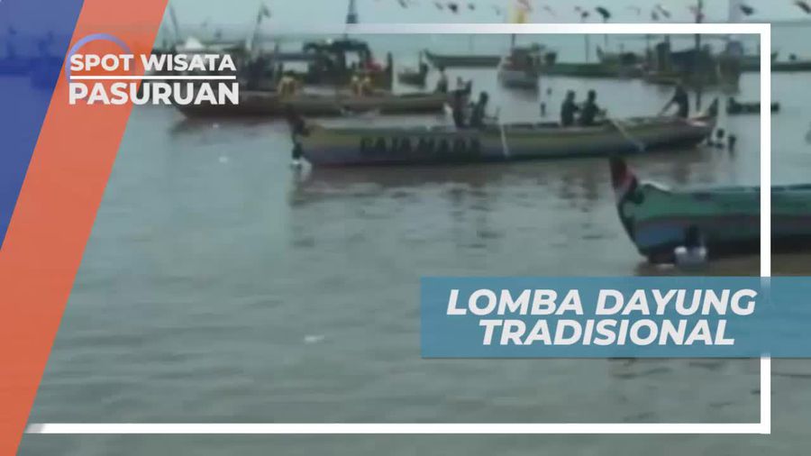Adu Cepat Lomba Dayung Tradisional di Pasuruan Jawa Timur
