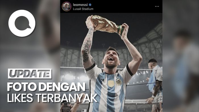 Foto Messi Angkat Trofi Piala Dunia Pecahkan Rekor Instagram