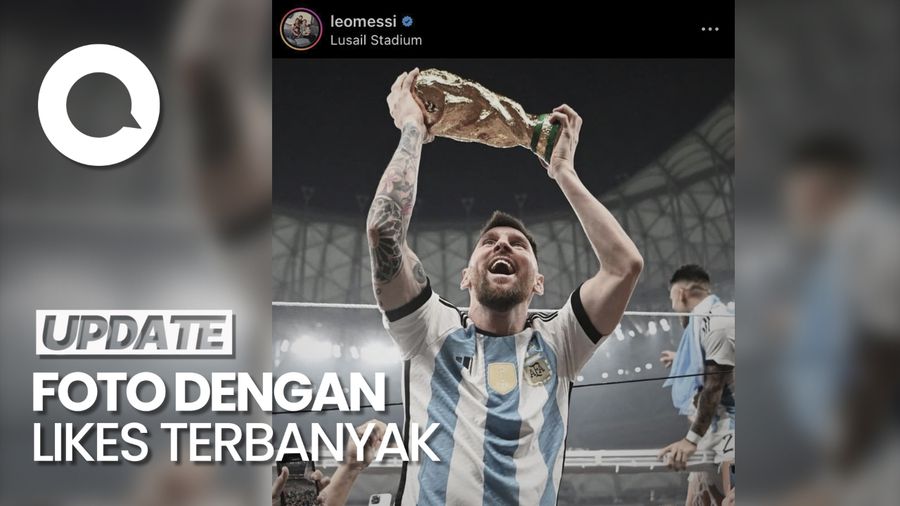 Foto Messi Angkat Trofi Piala Dunia Pecahkan Rekor Instagram