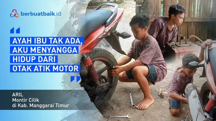 Aril Si Montir Cilik, Tetap Tegar Nafkahi Diri Sebab Ditinggal Orangtua