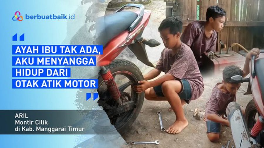 Aril Si Montir Cilik, Tetap Tegar Nafkahi Diri Sebab Ditinggal Orangtua