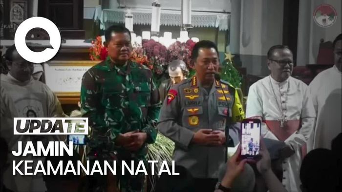 Momen Kapolri-Panglima Tinjau Malam Misa Natal di Katedral Jakarta