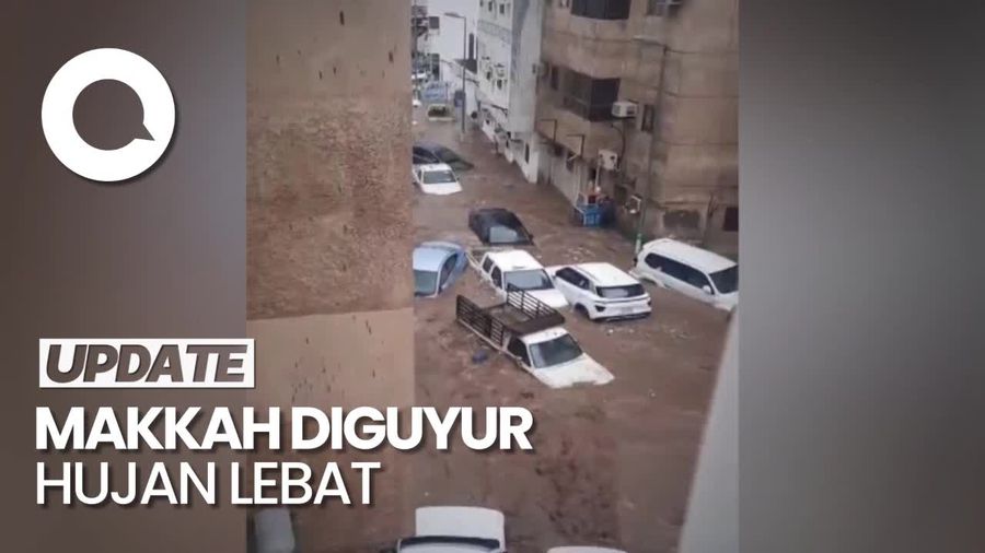 Penampakan Banjir di Makkah, Mobil-mobil Hanyut!
