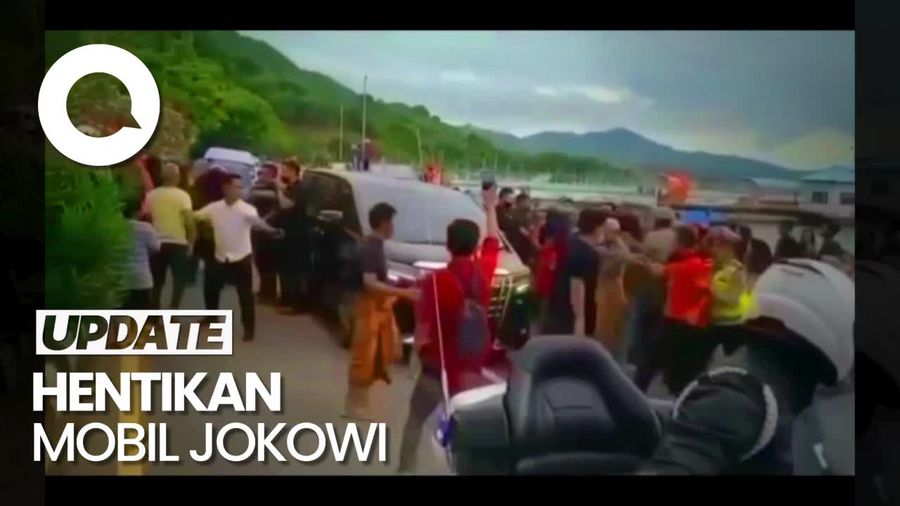 Detik-detik Iring-iringan Jokowi di Bima Diadang Warga