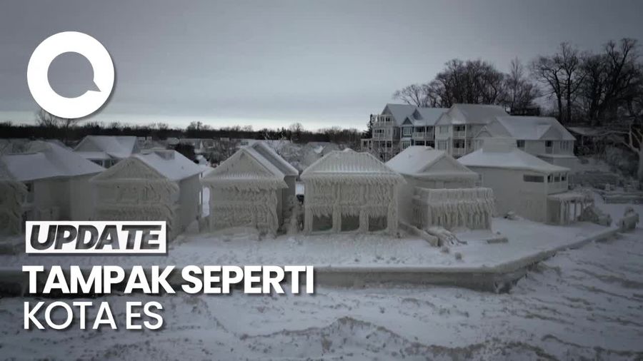Penampakan Rumah yang Membeku di Kanada Imbas Badai Salju Dahsyat
