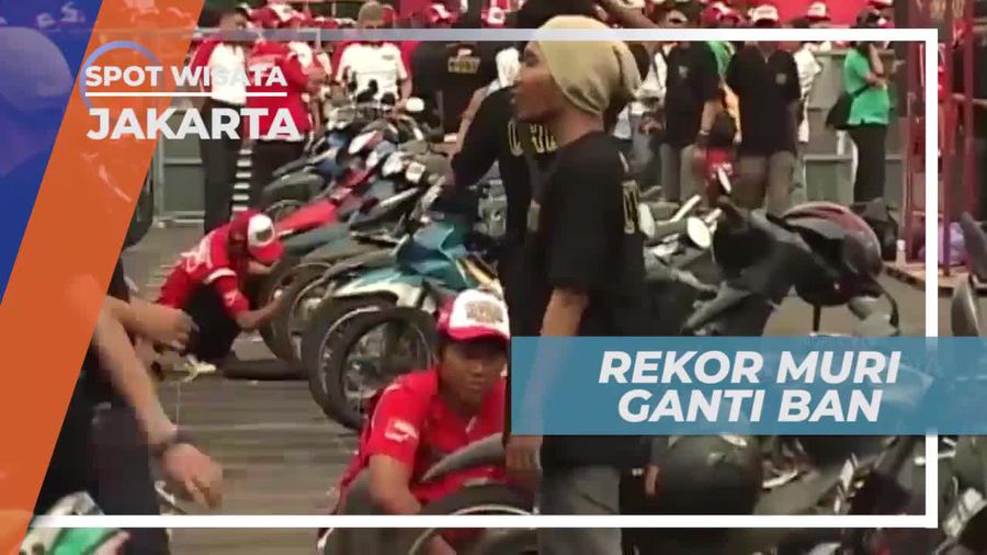 Rekor Muri Ganti Ban Motor Masal, Jakarta