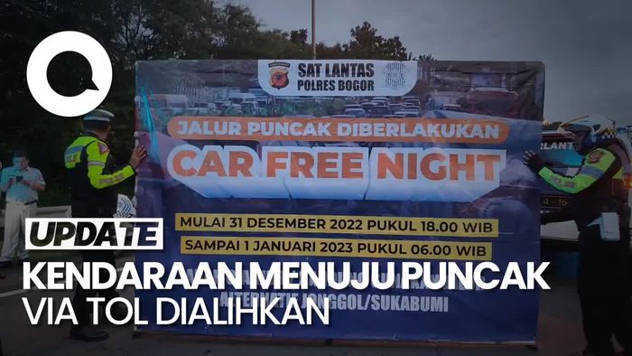 Car Free Night Menuju Jalur Puncak Bogor Mulai Diberlakukan