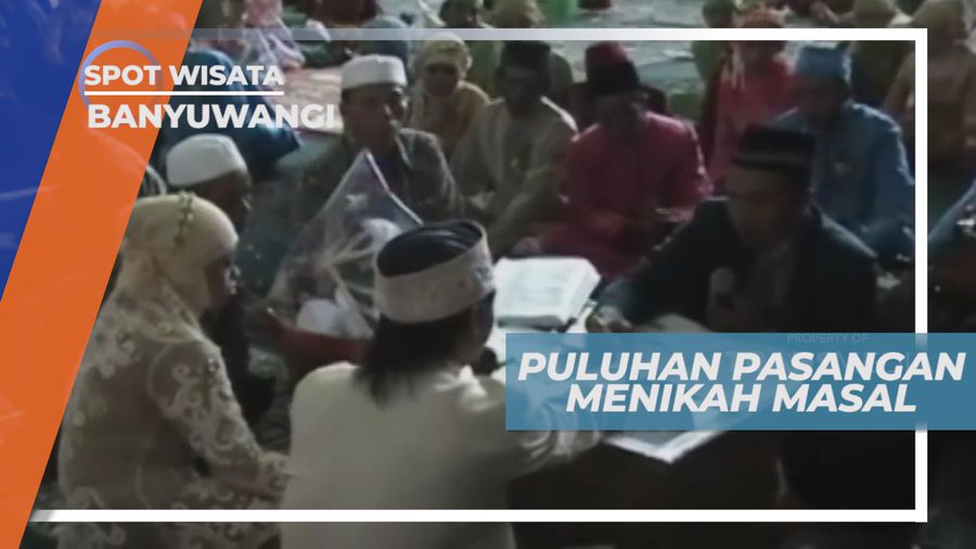 Arak-arakan Pengantin Masal Berkeliling Kota dengan Naik Becak, Banyuwangi