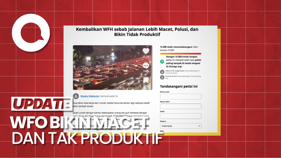 Petisi Kembalikan WFH Sudah Ditandatangani Hampir 15 Ribu Orang