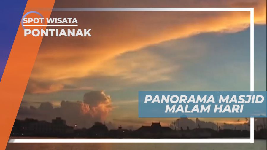 Masjid Sultan Syarif Abdurrahman, Indahnya Panorama Masjid Malam Hari, Pontianak