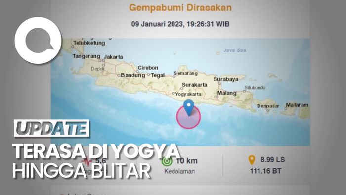 Gempa M 5,6 Guncang Pacitan, Tak Berpotensi Tsunami
