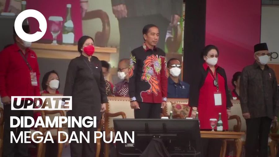 Momen Jokowi-Maruf Hadiri HUT ke-50 PDIP di JIExpo