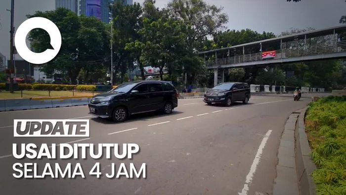 Massa Buruh Bubar, Lalin Kawasan Patung Kuda Kembali Normal