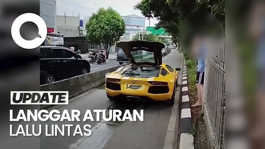 Lamborghini Mogok di Jalur TransJ Berujung Ditilang Polisi