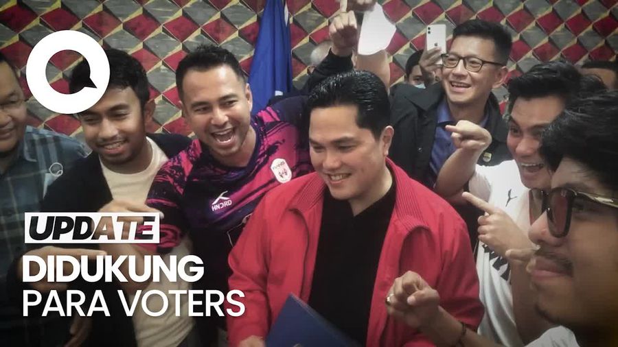 Didampingi Kaesang-Raffi Ahmad, Erick Thohir Daftar Caketum PSSI