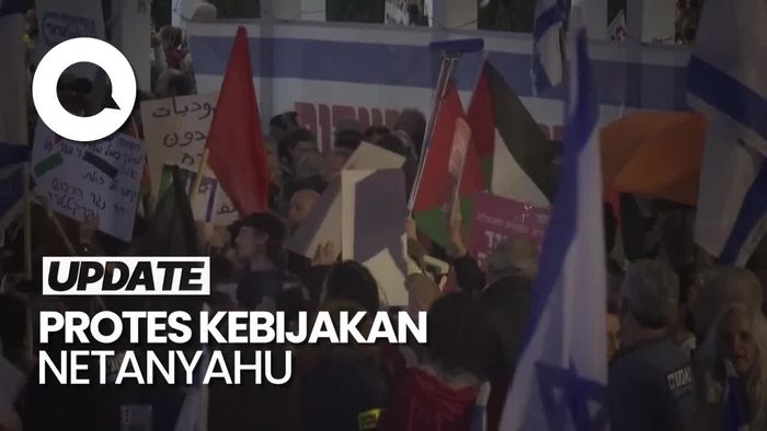 Lautan Warga Israel Desak PM Netanyahu Mundur, Bendera Palestina Berkibar
