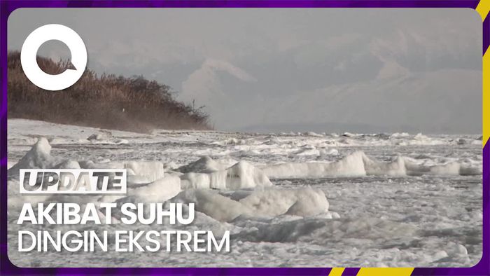 Pertama Kalinya Danau Hangat Issyk-Kul di Kyrgyzstan Membeku