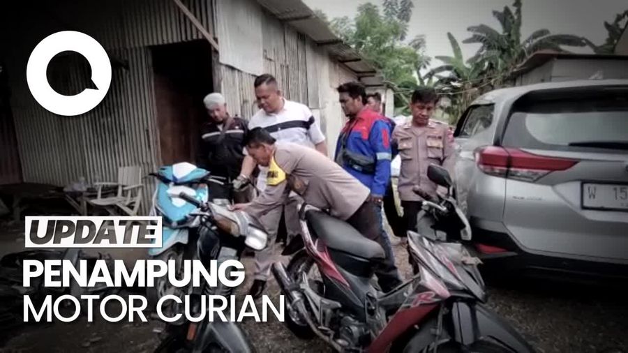 Polisi Gerebek Gudang Penadah Motor Curian di Gresik