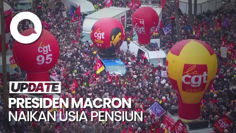 Demonstrasi Besar-besaran di Prancis Tolak Reformasi Pensiun