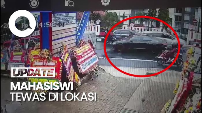 CCTV Mobil Penabrak Mahasiswi hingga Tewas di Cianjur