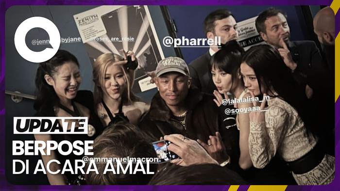 Momen BLACKPINK dan Pharrell Williams Difoto oleh Presiden Prancis