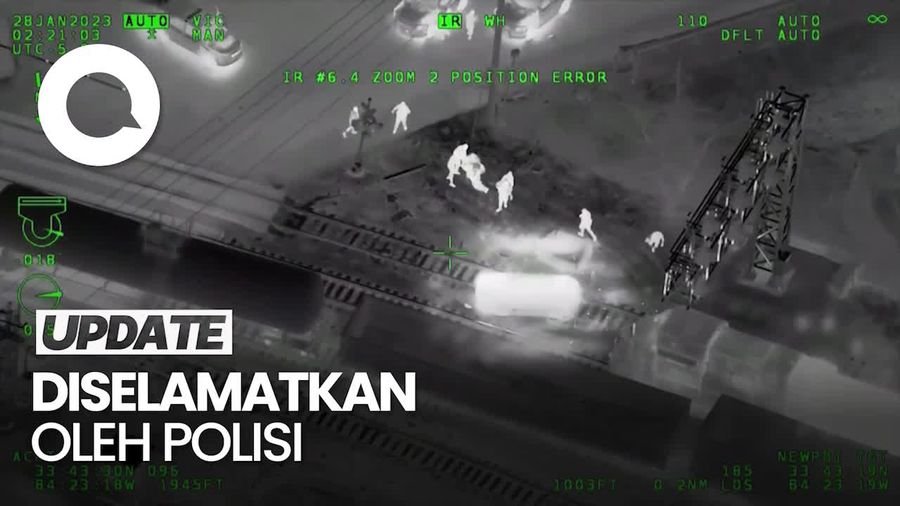 Detik-detik Pencuri Mobil Polisi di AS Nyaris Diseruduk Kereta