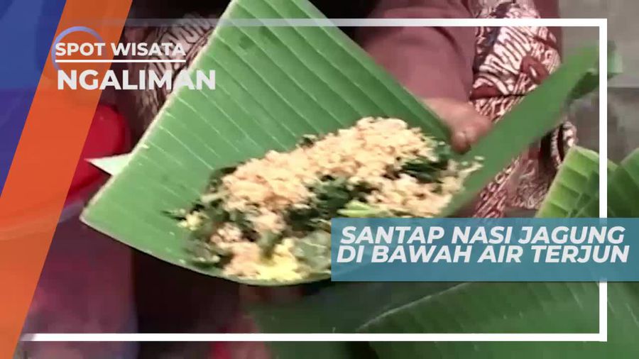 Santap Lezat Nasi Jagung di Bawah Air Terjun Sedudo Ngliman Jawa Timur