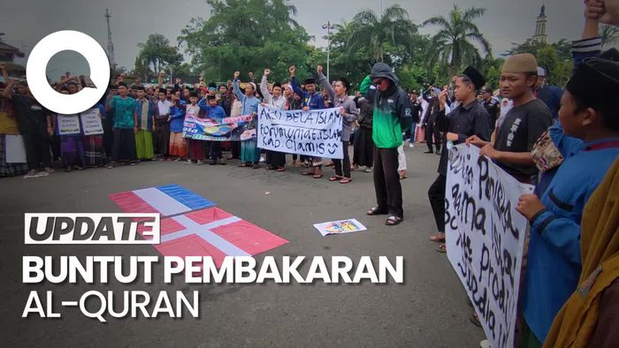 Kecam Aksi Rasmus Paludan, Umat Islam di Ciamis Bakar Bendera Denmark
