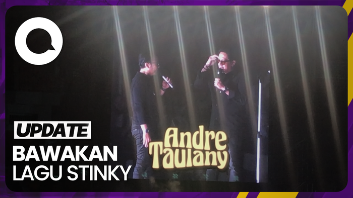 Gaya Andre Taulany Manggung di Konser Dewa 19