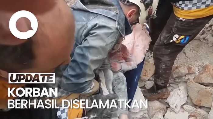 Momen Penyelamatan Bocah yang Tertimbun Reruntuhan Gempa Suriah