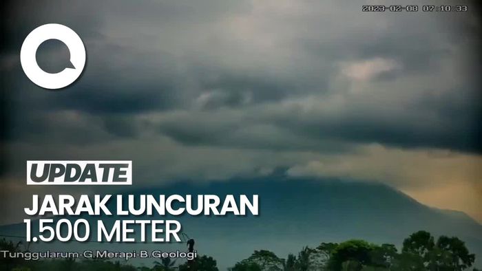 Penampakan Guguran Awan Panas Gunung Merapi Sejauh 1.500 Meter